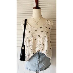 Collective Concepts Ivory Bouquet Patterned Summer Tank Top (NWT)